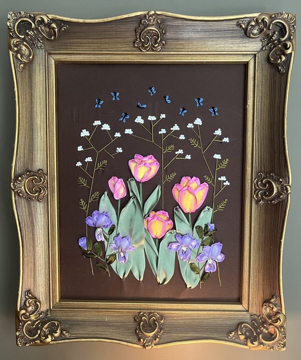 Tulips and Friends Ribbon embroidery